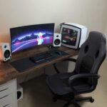Furmax Office Desk Leather Gaming, High Back Ergonomic Adjustable Racing Task Swivel Executive Computer Chair Headrest and Lumbar Support (Black) - Image 7