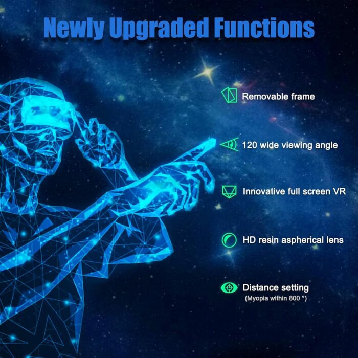 AEVRG VR Headset Adjustable 3D VR Glasses Virtual Reality Headset HD Blu-ray Eye Protected Support 5~7 Inch, Black for Android Smartphone - Image 7
