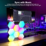 6 Pieces LED Wall Hexagon Lights with Remote Control,Smart LED Wall Light Panels Touch-Sensitive RGB Gaming Night Lights Mood Lightning DIY Module for Gaming Setup/Home Bar Party Decor (V3) - Image 6