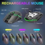 Gaming Wireless Keyboard and Mouse Combo Metal Surface Rechanrgeable Big Battery 2800mah Mechanical Feel LED Backlit Compatible with Xbox one PS5 Laptop Computer Gamer(2.4G,G311,local) - Image 6