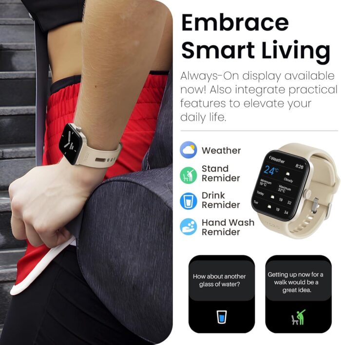 TOZO S4 AcuFit One Smart Watch 1.78" AMOLED Screen for Men Women, Bluetooth Call Dial Fitness Tracker, Heart Rate and Blood Oxygen, Sleep Monitor, IP68 Waterproof, Workout for iOS Android, Gold - Image 7