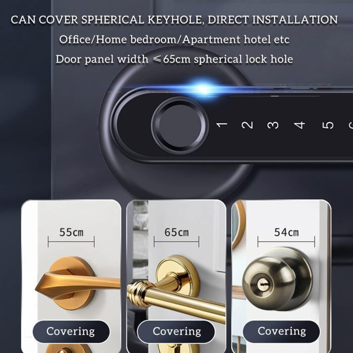 KASTWAVE Fingerprint Door Lock keyless Entry Door Lock with USB Charging and keypad biometric Door Lock Smart Door Handle Lock Suitable for bedrooms Offices and Other Private Spaces(Black) - Image 4