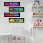 Simimi art 4 Pcs Printed Neon Gaming Posters, Teen Boys Room Decorations, gamer wall Decor for bedroom Wooden - Image 5