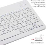 Xukinroy Ultra-Slim Bluetooth Keyboard and Mouse Combo Rechargeable Portable Wireless Keyboard Mouse Set for Apple iPad iPhone iOS 13 and Above Samsung Tablet Phone Smartphone Android Windows (White) - Image 4