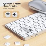 MEETION Wireless Bluetooth Keyboard and Mouse for Mac, Multi Device Quiet Slim Rechargeable Low Profile Apple Layout Magic Keyboard Mouse for iPad, iPhone, iMac, MacBook Air/Pro, for Mac/iPadOS White - Image 4