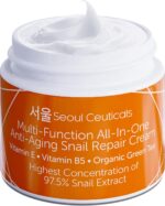 Seoul Ceuticals Korean Skin Care Snail Repair Cream Moisturizer - 97.5% Snail Mucin Extract - All In One Recovery Power For The Most Effective Korean Beauty Routine - 2oz