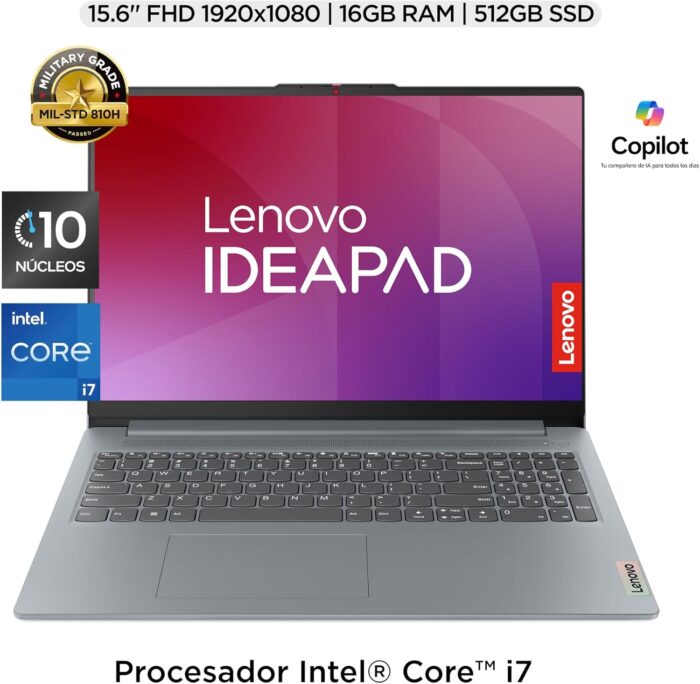 Lenovo IdeaPad Slim 3 15IRH8 Laptop | 15.6" FHD Intel Core i7-13620H 16GB RAM 512GB SSD | Camera FHD 1080p | Windows 11/Arctic Grey(UPGRADE) - Image 6