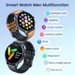Smartwatch for Men Fitness Tracker: Brown Smart Watches (Answer/Make Calls) 1.43’’ AMOLED Touchscreen with Waterproof Heart Rate Blood Pressure Health Monitor Sport Pedometer Compatible Android iOS - Image 6