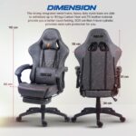 BAYBEE Drogo Multi-Purpose Ergonomic Gaming Chair with 7 Way Adjustable Seat, Head & USB Massager, PU Leather Lumbar Pillow Home & Office Chair with Full Reclining Back Footrest (Grey) - Image 2
