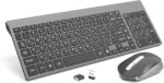 CREATMOR Wireless Keyboard and Mouse Arabic/English,Ultra Thin Design Keyboard and Mouse 2.4G with USB A & Type C Receiver Wireless Keyboard and Mouse Combo For Windows MAC Arabic/English