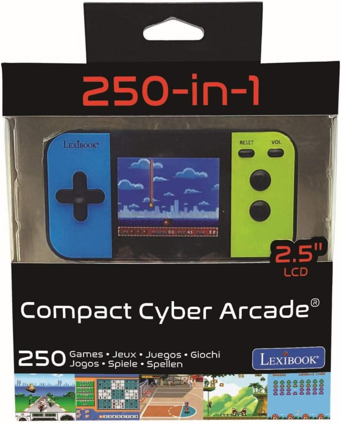 Lexibook - Compact Cyber Arcade Portable Console, 250, Child and Teen Video Games, LCD Display, Battery, Black/Blue/Green, JL2377 - Image 6