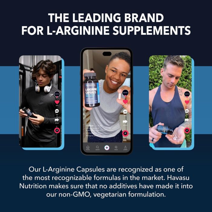 Extra Strength L Arginine - 1200mg Nitric Oxide Supplement for Muscle Growth, Vascularity & Energy - Powerful NO Booster With L-Citrulline & Essential Amino Acids To Train Longer & Harder - Image 5