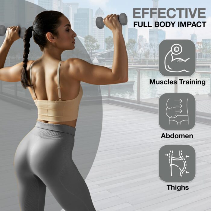 Allure Sphere Neoprene Dumbbell Set For Home Gym Exercise - Anti Slip Fitness Equipment For Pilates, Cardio, Training - Anti Sweat Hex Dumbbells in 1Kg 2Kg 3Kg 4Kg 5Kg In Pair - Image 4