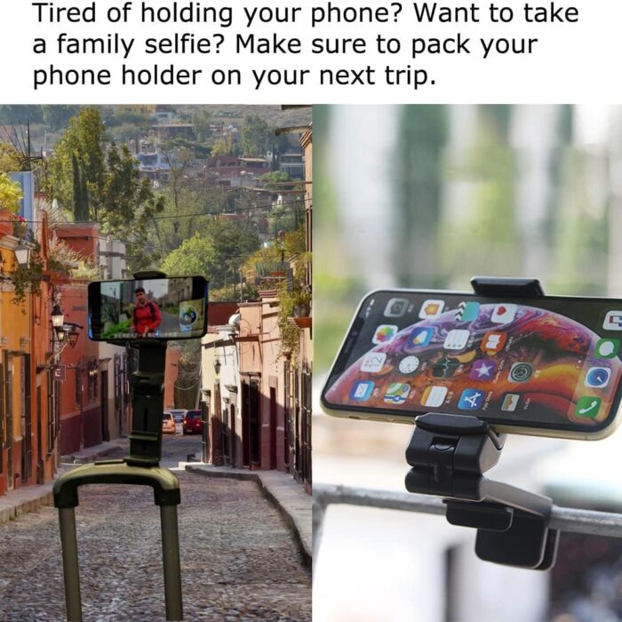 NOSKIN [Upgraded] Universal Airplane in Flight Phone Mount. Handsfree Phone Holder for Desk with Multi-Directional Dual 360 Degree Rotation. Pocket Size Travel Essential Accessory for Flying - Image 6