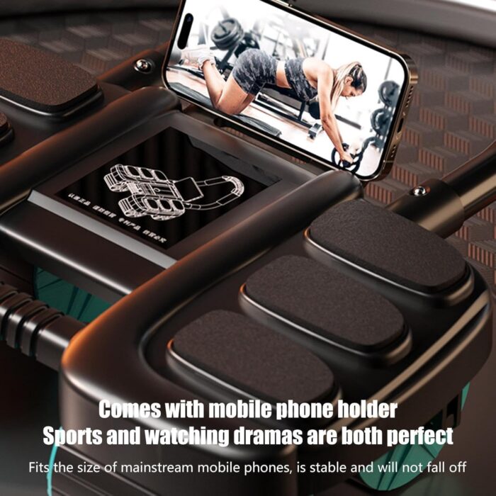 SKY-TOUCH 4-Wheel Automatic Rebound Ab Roller - Ultimate Core Strength Trainer with Elbow Supports, Knee Mat, and Timer for Effective Abs Workouts,36 * 23 * 25cm,Black - Image 3
