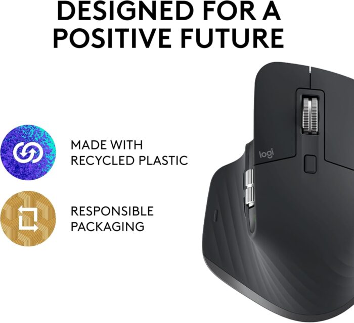 Logitech MX Master 3S - Wireless Performance Mouse with Ultra-fast Scrolling, Ergo, 8K DPI, Track on Glass, Quiet Clicks, USB-C, Bluetooth, Windows, Linux, Chrome - Graphite - Image 5