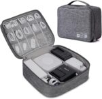 DAYONG Cable Organizer Bag, Electronic Accessories Bag, Portable Digital Storage Bag, Travel Gadgets Storage Case, Cable Organizer Bag Gadget Carry Bag for Hard Drives, Cables, Power, USB(Grey)