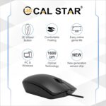 CAL STAR HK-50 Wired Office Mouse - 1600 DPI, Ergonomic Design, USB Connectivity, Smooth 3D Scrolling, Plug & Play, 1.10M Cable Length- Comfortable and Durable for Everyday Use - Image 3