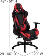 Flash Furniture X30 Gaming Chair Racing Office Ergonomic Computer Chair with Fully Reclining Back and Slide-Out Footrest in Red LeatherSoft - Image 3