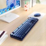 Nowlike Wireless Keyboard and Mouse Set, Full-Size Typewriter Keyboard with Retro Round Keycaps, Ergonomic Design, Compatible with Windows PCs, Ideal for Home and Office. (Blue) - Image 8
