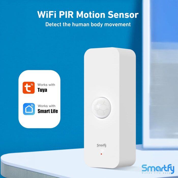 Smartfy Tuya Smart Wifi PIR Sensor, PIR Motion sensor linkable with All Tuya devices for Smart Scene, Easy to Fix with adhesive, 120 Degree 6m detection, Works with Tuya, Smart life, 2xAAA Included - Image 2