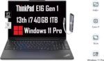 Lenovo ThinkPad E16 Business Laptop (16" FHD+ Anti-Glare, Intel 13th Gen 10-Core i7-1355U, 40GB RAM, 1TB SSD), Backlit, Fingerprint, IST Hub, FHD Webcam, Ethernet, Wi-Fi 6, Win 11 Pro, Black - Image 2