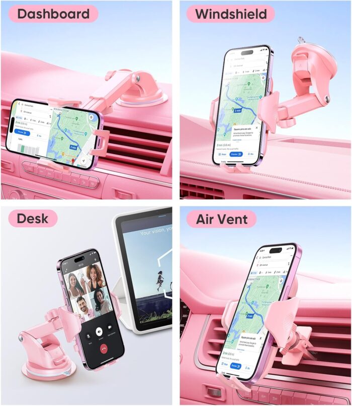 2025 BEST [Rally Racing-Grade] Car Phone Holder for Cars [95+LBS Strongest Suction] 3In 1 Dashboard Windscreen Vent Mobile Phone Holder for Car [Big phone & Thick Case Friendly] for iPhone Samsung - Image 2