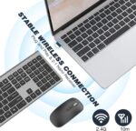 cimetech Rechargeable Wireless Keyboard and Mouse, 2.4G USB Full Size Keyboard Mouse Combo for Mac, Windows, Laptop, Computer - Grey - Image 3