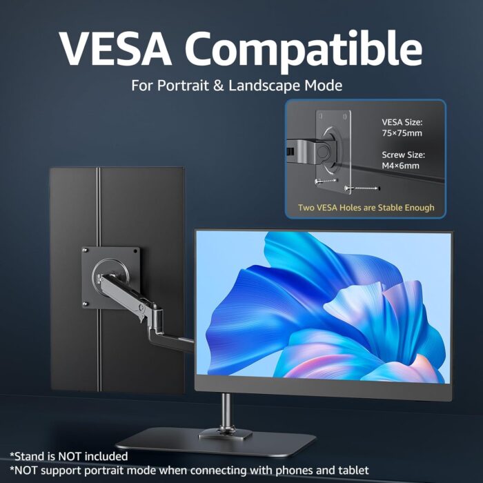 cocopar USB-C Portable Monitor - 15.6 Inch 1080P FHD HDR Zero Frame USB-C Computer Display with Dual Type-C HDMI for Laptop PC Mac Surface PS4/5, with Smart Cover - Image 3