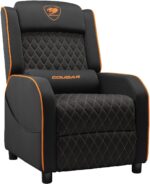 Cougar Ranger One Gaming Sofa, Breathable Woven Fabric, Side Storage Pocket, Headrest & Lumbar Pillow, Adjustable Design, Up To 150 Kg Capacity - Black & Orange - Image 2