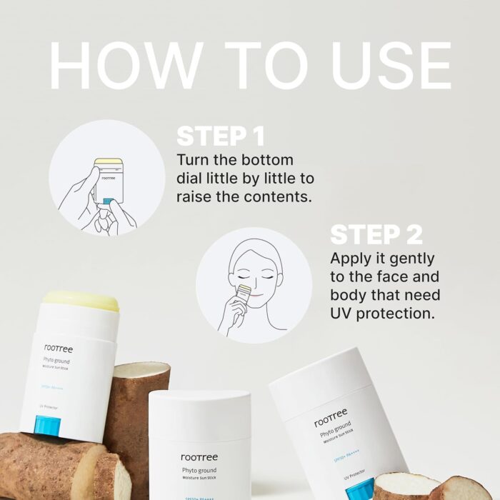 rootree Phyto Ground Moisture Sun Stick 20g - SPF 50 Sunscreen, K Beauty Korean Skincare, Smoothing Skin UV Protection, Moistruising, Rich Hydration, Vegan & Cruelty Free, for All Skin Types - Image 5