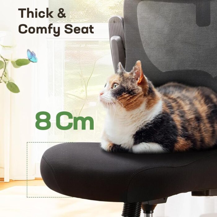 LAVORO ART Ergonomic Office Chair Computer Desk Chair Hold up to 135 Kg High Back Mesh and Adjustable Lumbar Support Rolling Home Office Desk Chairs Comfortable Gaming Work Wheel 3D Armrests Headrest - Image 6