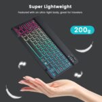 Ultra-slim Bluetooth Keyboard and Mouse Combo for iPad, Rechargeable Wireless Keyboard & Mouse with 7-Color Backlit, Compatible with iPad 9th/8th Gen, iPad Pro/Air/Mini, iPhone14/13/12 Pro (Black) - Image 8