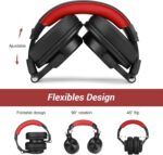 OneOdio A70 Bluetooth Over Ear Headphones, Wireless Headphones w/ 72H Playtime, Hi-Res, 3.5mm/6.35mm Wired Audio Jack for Studio Monitor & Mixing DJ Guitar AMP, Computer Laptop PC Tablet - Red - Image 7