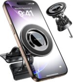 LISEN Fits MagSafe Car Mount, Vent Dashboard Car Phone Holder Magnetic Hands-Free MagSafe Accessories Mobile Phone Holder For iPhone 16 Pro Max Plus 15/14/13/12