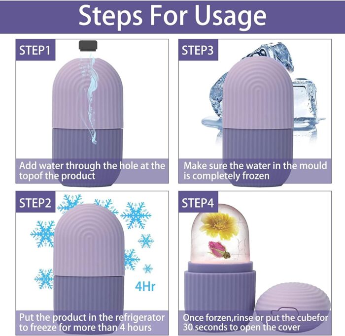 Nnewvante Ice Roller for Face - Beauty Facial Massage, Glow Cube for Skin Care, Eye Wrinkles, Acne Puffiness Relief (Purple) - Image 6