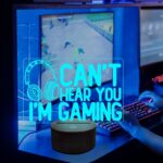 NALACAL Can't Hear You I'm Gaming Night Light, Headset Graphic Video Games Gamer Gift Funny 3D Illusion Lamp 16 Colors Changing Touch & Remote Control for Men Gamers Teenagers and Kids - Image 4