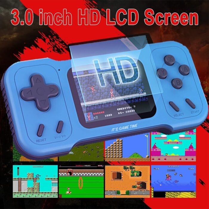 Azonee Handheld Retro Game Console for Kids Adults, , Built-in 500 Games, 3.0" FT HD Color Screen, AV Output, Dual 3D Joysticks, Protable Video Game Console as Gift for Birthday - Image 3
