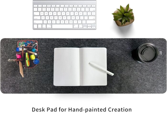 DAWNTREES Large Felt Desk Pad | Computer Mat for Desk(36x12Inches)|Desk Mat for Keyboard and Mouse|Dark Grey - Image 6