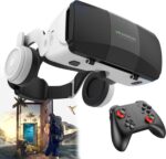 Virtual Reality Headsets to Play Games/Movies for Adults/Kids, 3D VR Glasses Compatible iOS and Android Smartphones 4.7-7.8in, Vr Headset Set with Controller and Headphones