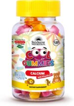 Sunshine Nutrition Cool Gummies Calcium With Vitamins D3 For Kids, 120 Gummies | For Strong Bones, Teeth & Muscles | 100% All Natural Flavor | Gluten Free