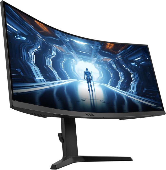 KOORUI 34-inch Curved Ultrawide WQHD 3440×1440 Gaming Monitor, 165Hz 1000R- PIP/PBP, 1ms(MPRT), HDR400, DCI-P3 95%, FreeSync Premium, 1 x DP 1.4 & 2 x HDMI 2.0, Tilt Height Swivel Adjustment, 34E6UC - Image 11