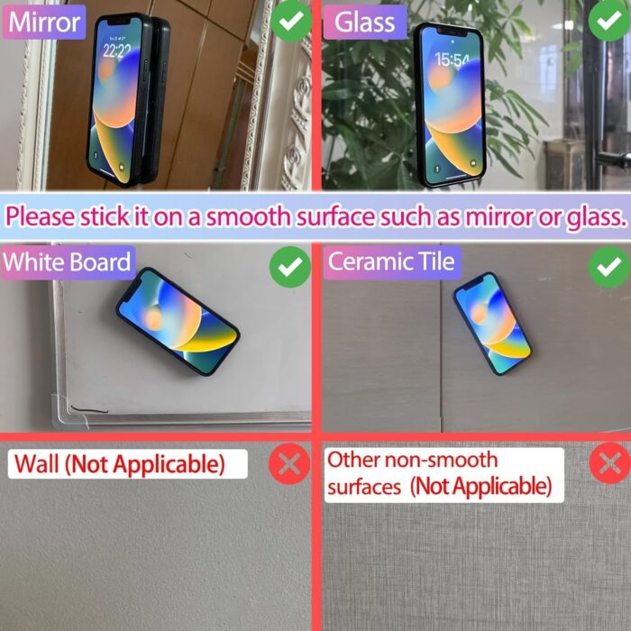 Langthering 8pcs Silicone Phone Sticky Grip, Suction Phone Case Mount for iPhone and Android, Hands-Free Sticky Cell Phone Grip, Mobile Fidget Mirror Holder for Selfies and Videos (Multicolor) - Image 7