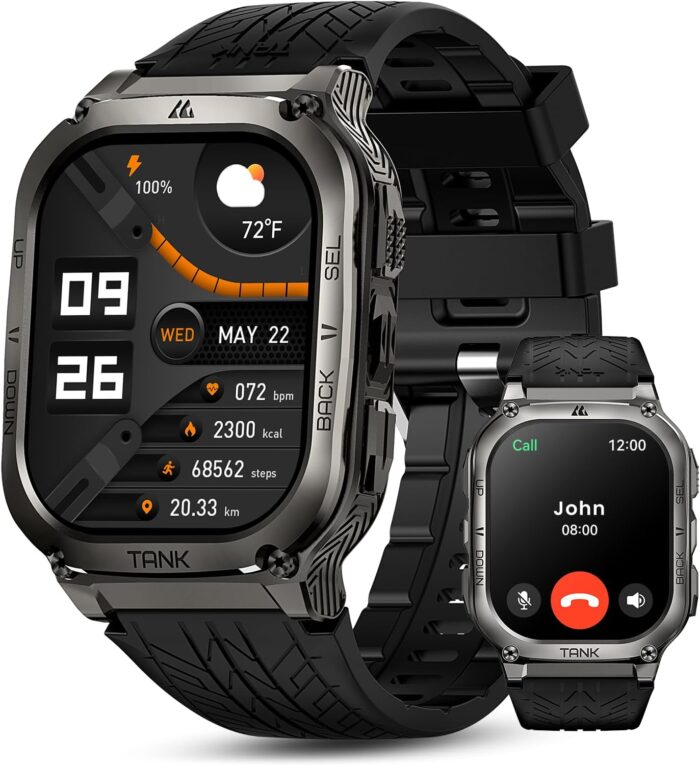 KOSPET Tank Smart Watch for Men/Women GPS, Extra-Long Battery with Bluetooth Calling, Pressure&Altitude&Compass
