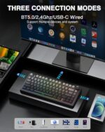 AULA F75 Gasket Mechanical Keyboard, 75% Wireless Hot Swappable Gaming Keyboard with Five-Layer Padding&Knob, Bluetooth/2.4GHz/USB-C, RGB Light. (Black) - Image 3