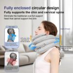 Angju Neck Stretcher with Neck Brace, Cervical Traction Device, Neck Pain Relief Tool, Adjustable Inflatable Cervical Brace,Home Use Neck Decompression Device New Technology Breathable Fabric - Image 4