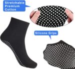 NEWCHAO 4 Pairs Non Slip Skid Socks Anti Slip Sock for women and men, Grip Socks for Yoga Home Barre Pilates Hospital Workout - Image 3