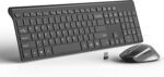 JOYACCESS Wireless Keyboard and Mouse Combo Rechargeable Keyboard and Mouse 2.4G Ultra Slim Full Size for Mac,Windows,Laptop,Desktop