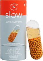 Wellbeing Nutrition Slow Bone Support Capsule for Men and Women | Bone and Joint Vitamin Supplements | Glucosamine, Chondroitin, MSM, Calcium | For joint mobility and bone strength (60 Capsules)