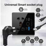 Tichondrius Universal Smart Wall Outlet, WiFi Smart Touch Wall Socket,Wall Outlet with USB+TypC Interface,Tuya APP Remote Control,Compatible Alexa and Google Home,No Hub Required,2.4G WiFi,13A (Black) - Image 4
